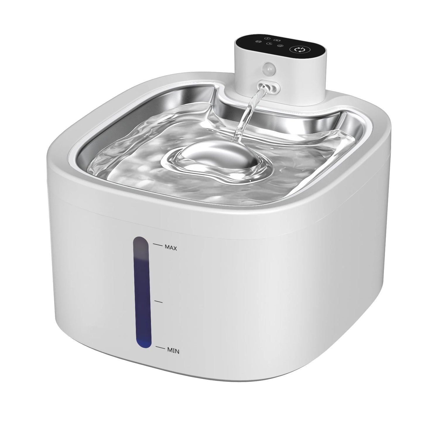 Wireless Cat Water Purifier Smart Sensor 304 Stainless Steel Auto Cyclic Filtering Silent Cats Water Dispenser With Level Check
