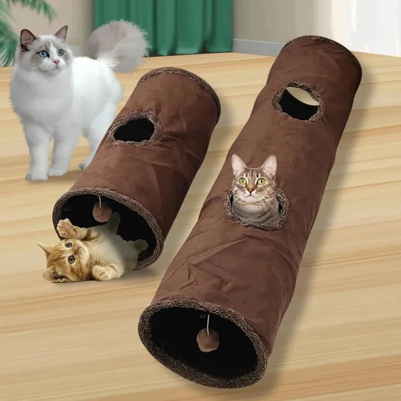 Cat Toys Tente Chat Suede Long 125cm Cat Tunnel Collapsible Tunnel Non-staining Dirt-resistant Simple Style Pet Products Pet Toy